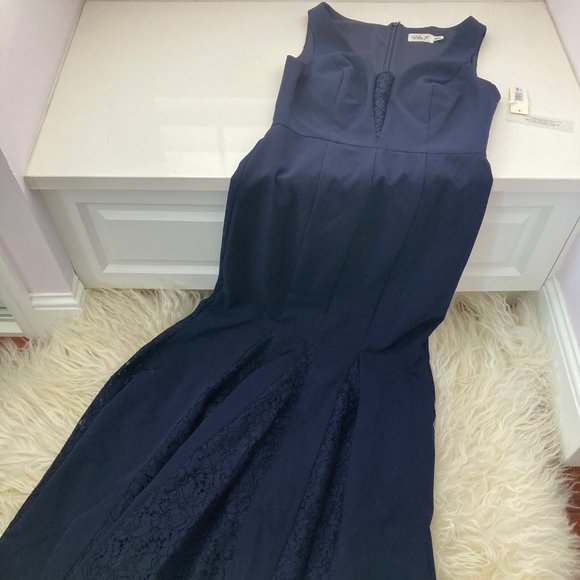 ELIZA J LACE TRIM V-NECK FORMAL DRESS - Picture 5 of 10